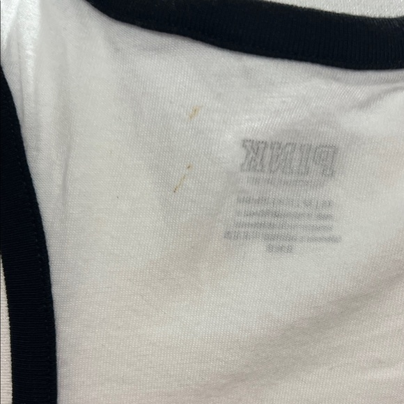 PINK Victoria's Secret White Tank Top with Black Accents - Picture 5 of 6